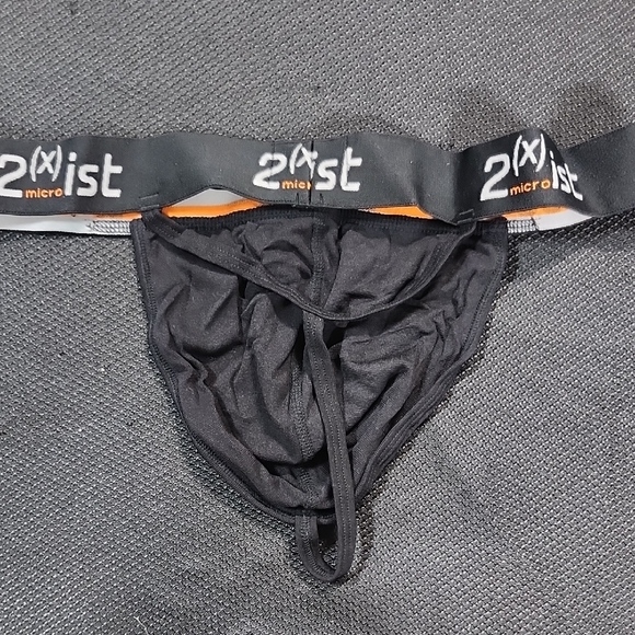 2xist Men's Micro Black Y Back Thong Vintage - Picture 6 of 6